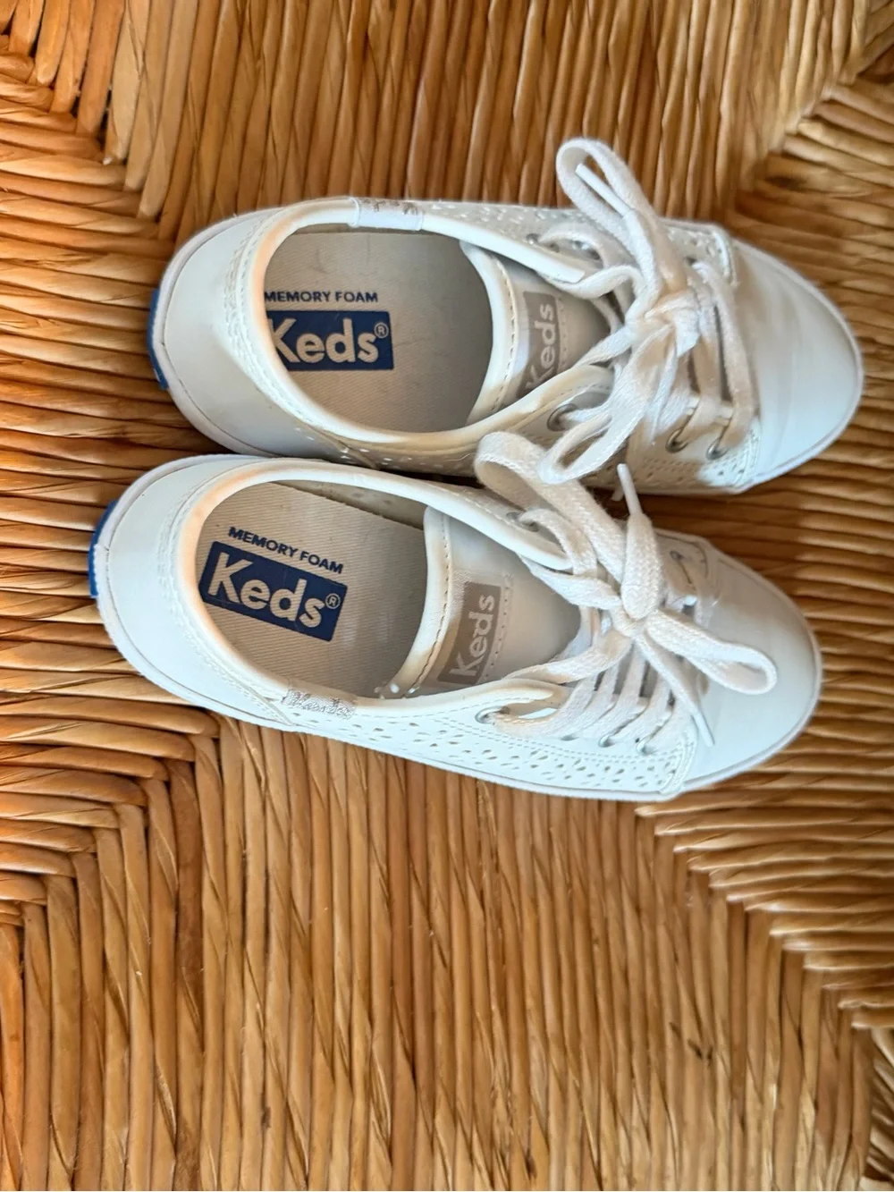 Keds Girls Kickstart Jr. White Lace-Up Sneakers